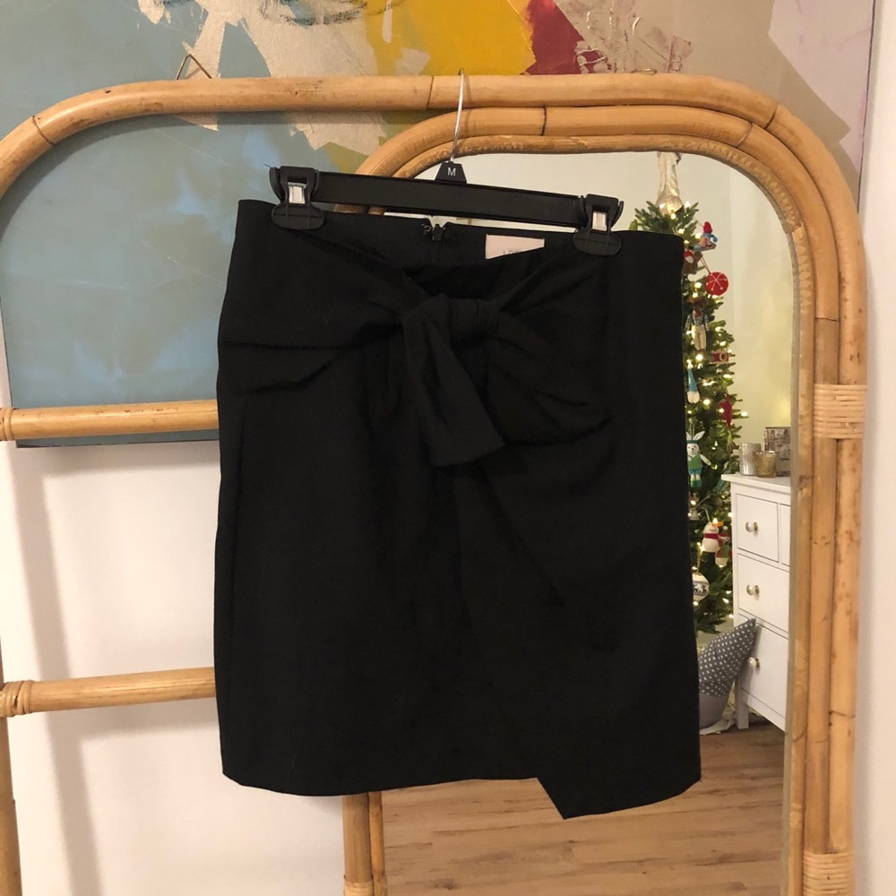 LOFT Black Mini Skirt with Tie
